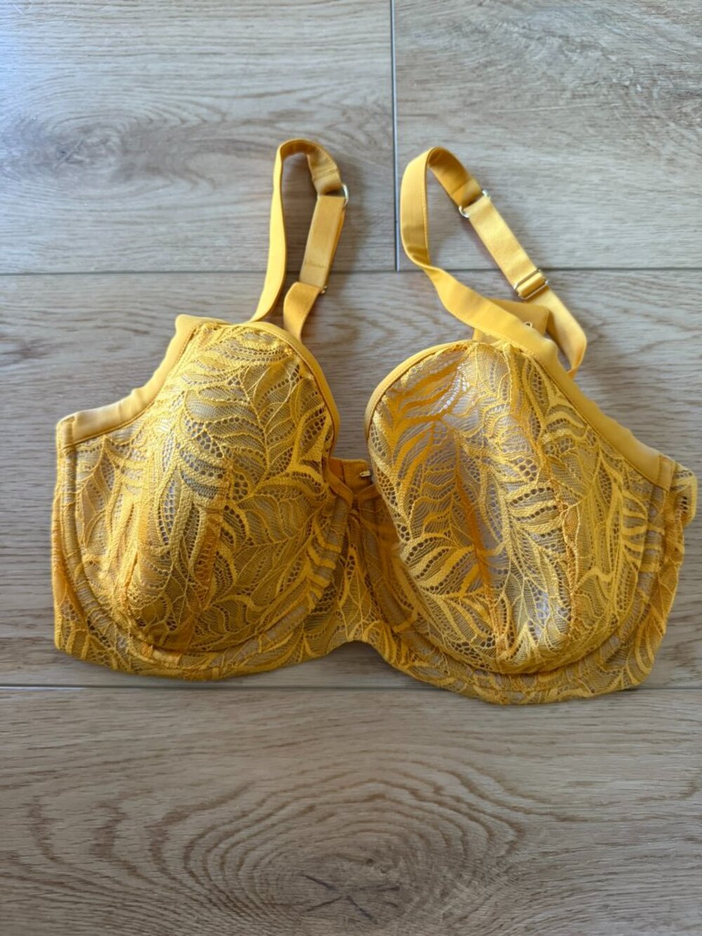 Thirdlove Demi Bra Women's Yellow Size 34E Padded Semi-Sheer Underwire Comfort